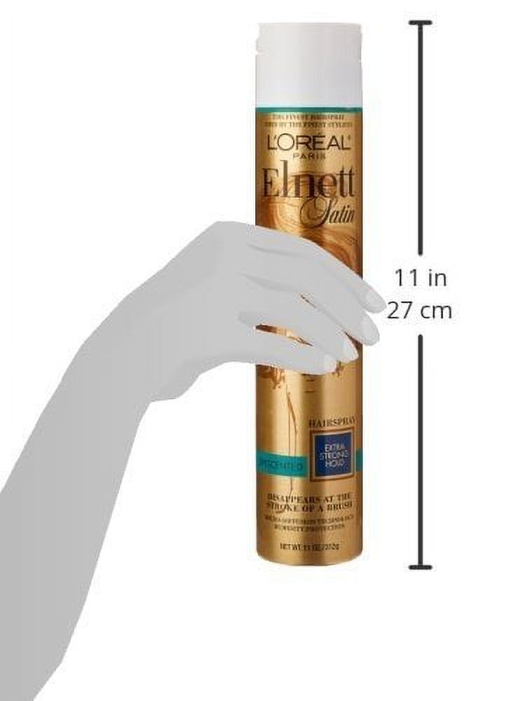L'Oreal Paris Elnett Satin Hairspray, Extra Strong Hold, Unscented, 11 oz.  (Packaging May Vary) 